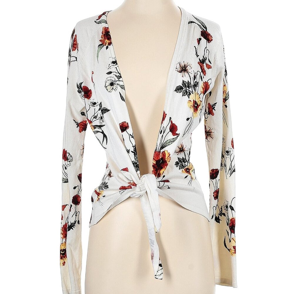Daniel Rainn Tied Top Cardigan Womens Size XS Floral Print